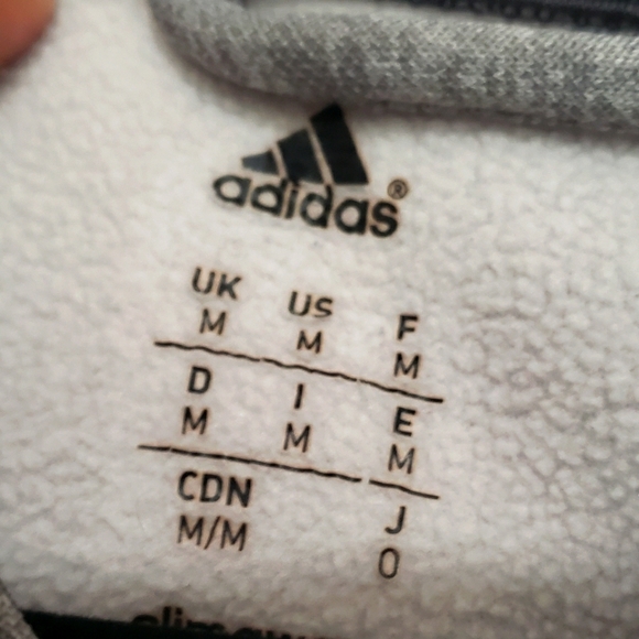 ADIDAS gray athletic Clima Warm Hoodie Sweatshirt men's Medium - Picture 2 of 7